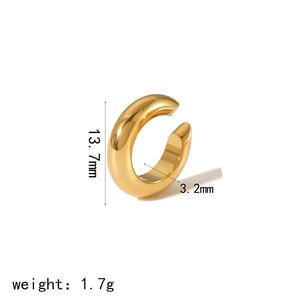 1 Piece Simple Series Classic Geometric Stainless Steel  Gold Color Women's Clip-on earrings h5 Picture3